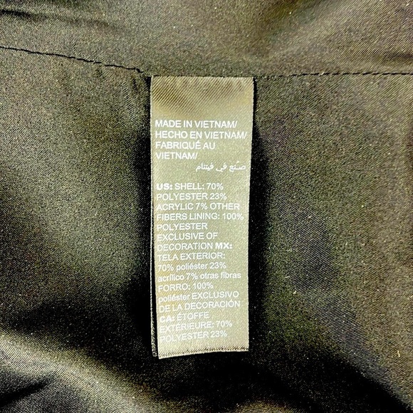 WHBM Tweed Blazer Jacket Moto Zip Peplum Collarless Black Size 2 - Picture 6 of 8